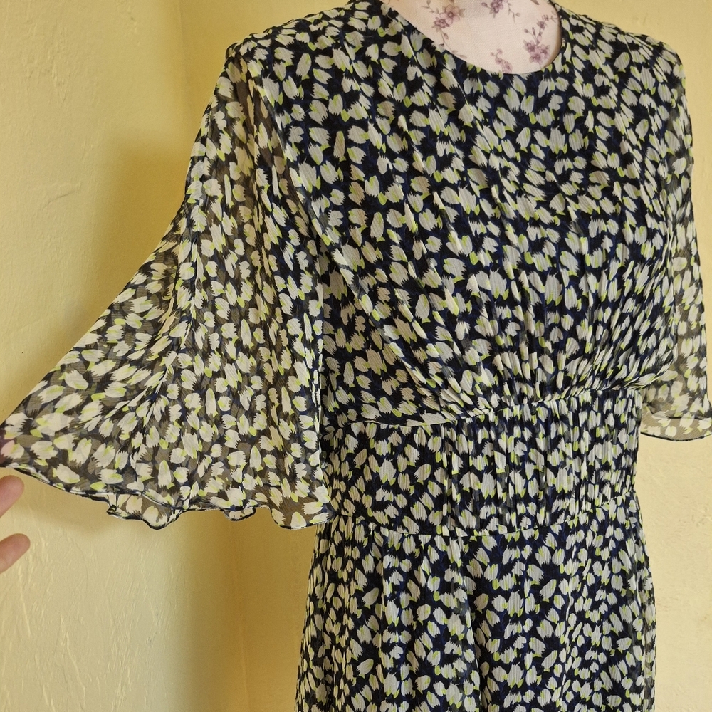 Jason Wu Silk Chiffon Navy Pattern Azure Multi Fl… - image 7